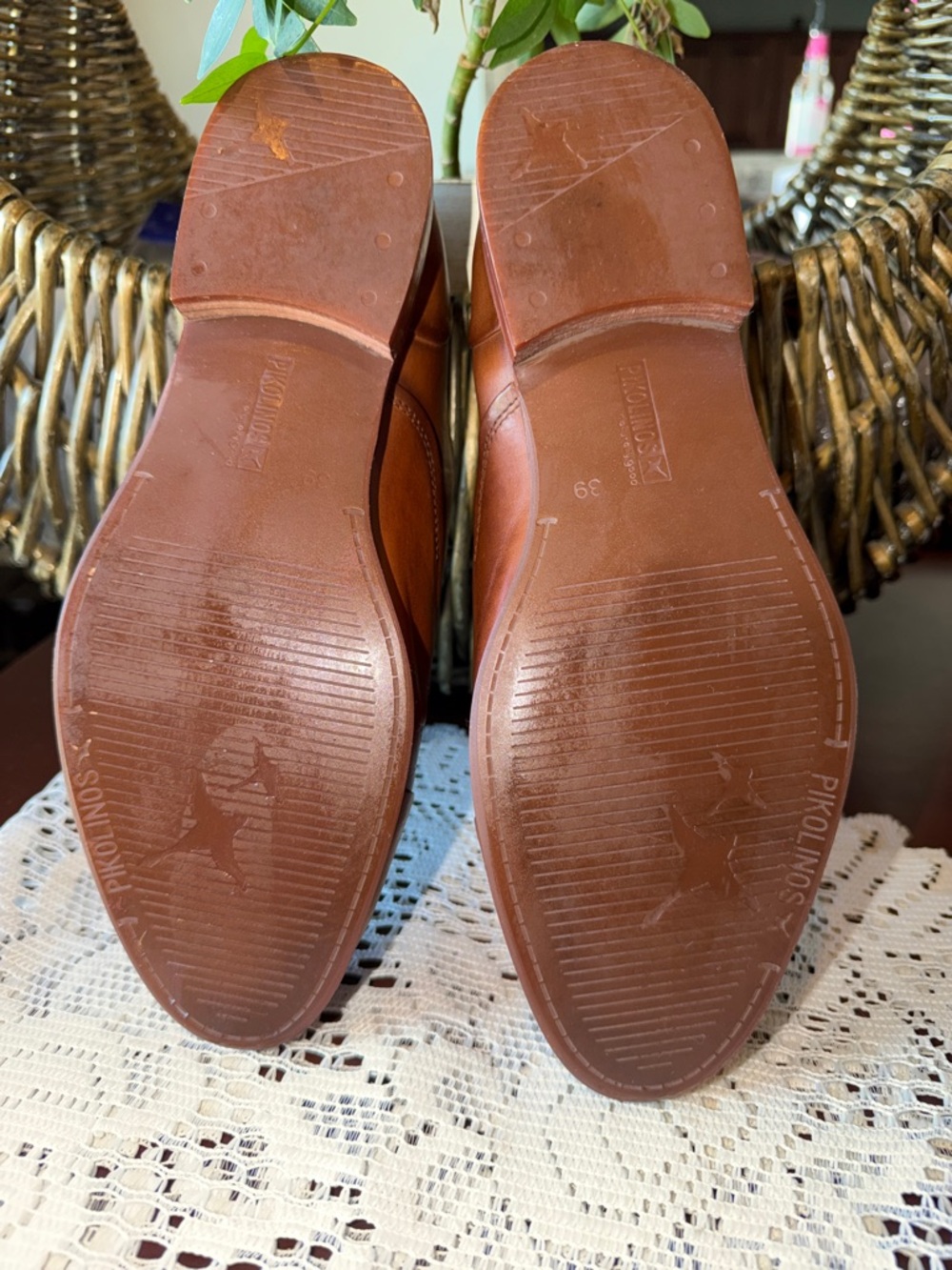 PIKOLINOS Women's Slip-On Leather Loafers in Cognac Brown - Picture 7 of 7